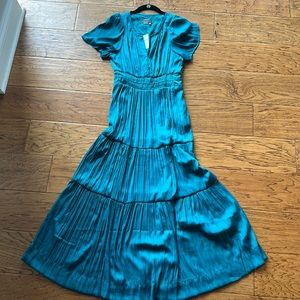 Anthropologie dress NWT Turquoise size Small tiered maxi
